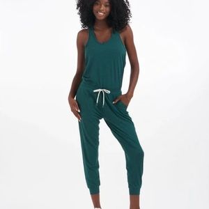 Vuori Teal/Indigo Luxe Racerback Jumpsuit, LIKE NEW